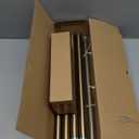Warm Gold Curtain Rods for Windows 72 to 144 Inch Brass Extra Long Heavy Duty Adjustable single 1" Diameter with vintage Brushed Bronze Metal Finials Antique for Living Room Bedroom Farmhouse Kitchen