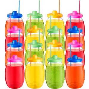 Clear Plastic Jars Vitroleros 16.9 fl oz with Lids  Pack of 48 Reusable Containers for Storage, Durable Plastic Jar with Lid for Kitchen, Crafts, and Pantry Organization