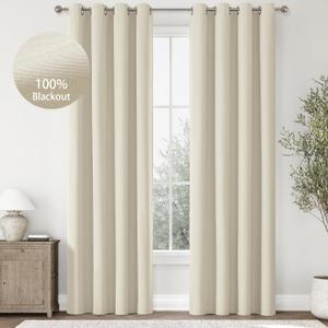 ChrisDowa 100% Blackout Birch Solid Curtains 84 Inches Long 2 Panels for Bedroom Living Room,Farmhouse Room Darkening Thermal Insulated Soundproof Grommet Top Window Treatment Drapes,52x84 ChrisDowa 100% Blackout Birch Solid Curtains 84 Inches Long 2 Panels for Bedroom Living Room,Farmhouse Room Darkening Thermal Insulated Soundproof Grommet Top Window Treatment Drapes,52x84