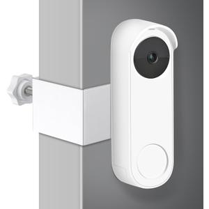 No Drill Anti-Theft Mount for Google Nest Doorbell (Battery), Easy Installation Adjustable Doorbell Mount for Apartments, Rentals and Dorms (White)