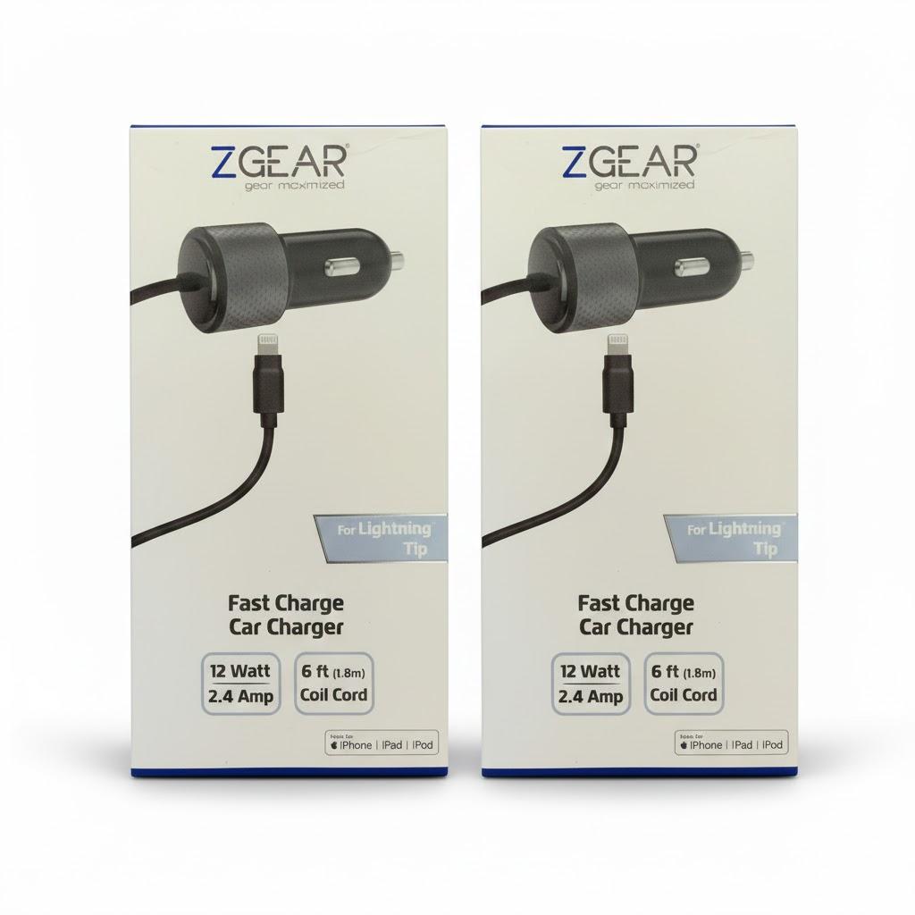 Set 2 Pack ZGEAR Adaptive Fast Charge Wall Charger And 6 Foot Silicone Rubber Sync Charge Cable For USB-C