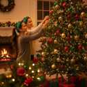 2 x 2Pcs Christmas Headbands for Women - Red Green Pearl Rhinestone Crystal Jeweled Headbands - Fashion Elegant Wide Top Knot Christmas Headband for Holiday Costumes for Women Accessories(Green) (Green)