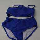 Pink Queen Women Bikini Set 2025 Removable Strap Textured Two Piece Swimsuits High Cut Bathing Suits (Small, Sapphire Blue)