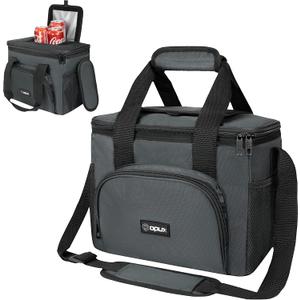 OPUX Soft Cooler Bag, Insulated Collapsible Soft Sided Cooler Lunch Cooler Bag for Men Work Camping Beach Travel, Leakproof Lunch Box 18 Cans, Gray