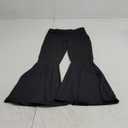 WDIRARA Girl's Flare Pants High Waisted Elastic Waist Bell Bottom Casual Pants Black, 9Y