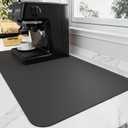 Coffee Mat - Absorbent Hide Stain Rubber Backed Dish Drying Mat for Kitchen Counter - Bar Mats for Countertops Accessories Fit Under Coffee Maker Espresso Machine (12" x 19", Black)