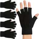 monochef Fingerless Gloves Half Finger Winter Warm Knit Thermal Working Running Biking Driving Typing Men Women Black (Black)