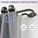 Dark Bronze Double Curtain Rods For Windows 48-88 Inch,Heavy Duty Double Curtain Rod with Aluminum Finials and Bracket,Adjustable Double Window Rods For Blackout Or Room Darkening Panels