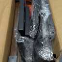 MAHANCRIS Bakers Rack with Mini Fridge Shelf, 3-Tier Microwave Stand, Coffee Bar Station with Paper Holder, Freestanding Kitchen Storage Rack, for Kitchen, Rustic Brown and Black BRHR5401