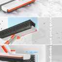 Floor Scrub Brush with Long Handle, 3 in 1 Scrape and Heavy-Duty Stiff Bristle Floor Scrubber Brush with Squeegee and Tweezer for Cleaning Tile Wall Deck (Orange and White)