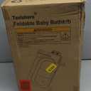 Collapsible Baby Bathtub for Newborn, Foldable Baby Bath Tub with Thermometer & Soft Floating Cushion & Drain Hole, Portable Travel Infant Bath Tubs for Newborns to Toddlers 0-36 Months Girls (Lavender)