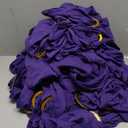 Pack of 50 Spandex Purple Chair Sashes with Gold Buckles, Stretch Chairs Sashes for Wedding Party Baby Shower Ceremony Event Decorations Chair Bands Bows (Purple Sashes, Gold Buckles)