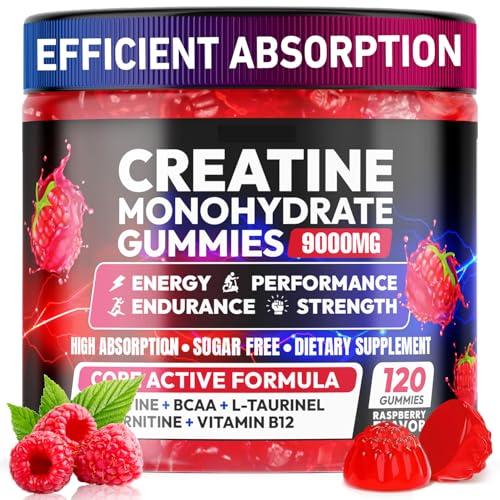 Cytona Creatine Gummies Monohydrate Complex, Pre-Workout for Men & Women, Creatine Gummy with L-Taurine, BCAA 2:1, B12/6 for Muscle Support, Enhance Strength, Energy Boost-120 Count BBD: 10-27-2027