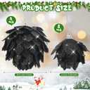 Syhood 12 Pcs Christmas Ball Ornaments Glitter Pinecone Balls Xmas Tree Decoration Hanging Pinecone Ornaments Rustic Pine Cones for Xmas Winter Party Holiday Wedding Home Decorations(Black)