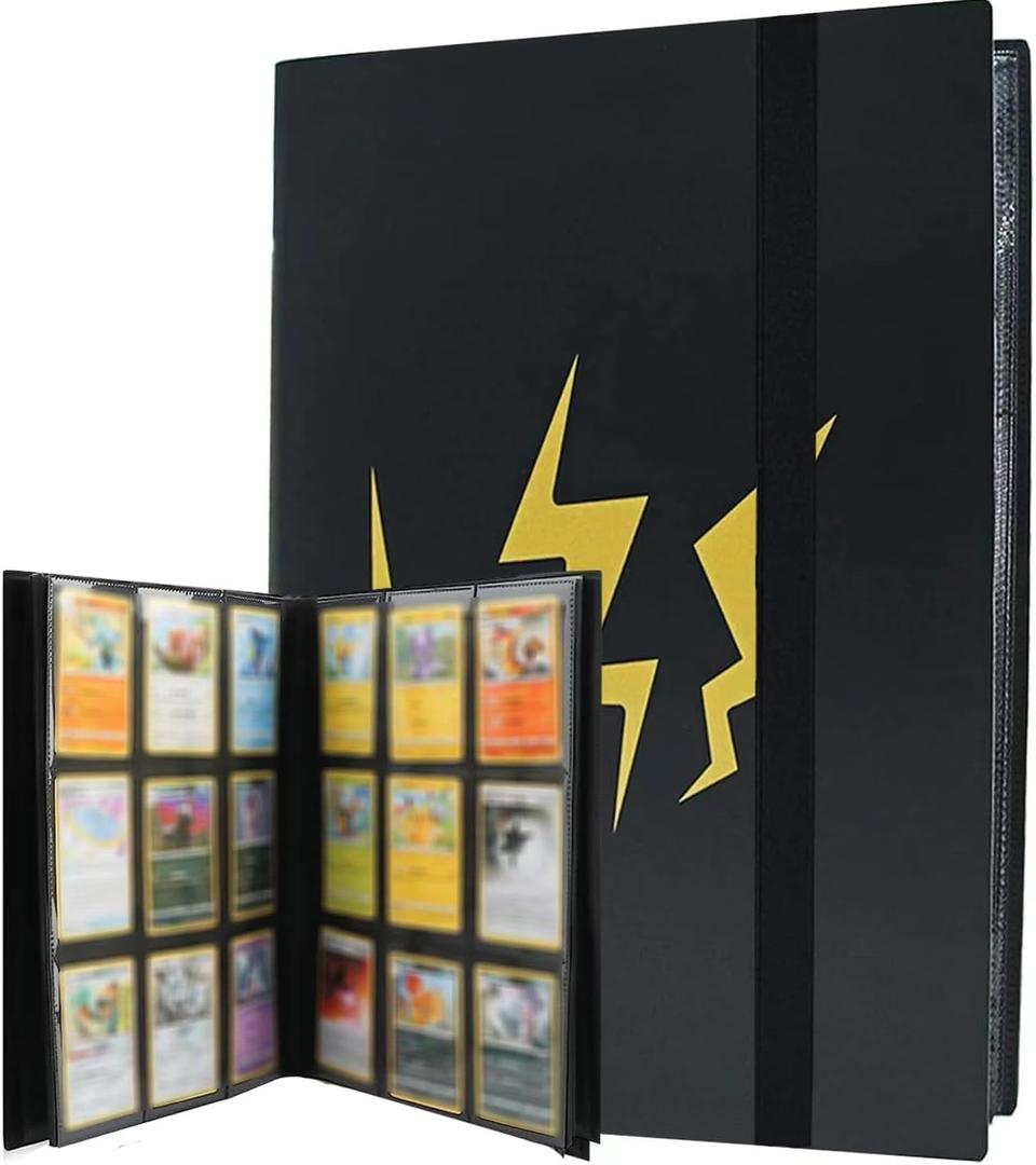 9 Pocket Trading Card Album for Pok emon  Scrapbook for Po kemon  Scrapbook Trading Cards Album Binder with 360 card capacity (black)