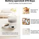 Automatic Cat Feeder with 270-Day Battery Life, Rechargeable Auto Cat Feeder with Slow Feed Mode & Very Quiet Dispensing, 2.5L App Controlled Small cat Food Dispenser for Cats & Small Dogs