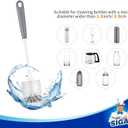 MR.SIGA Long Handle Bottle Brush, Flexible Scrub Brush for Water Bottles, Glasswares, Mugs, Gray, 2 Pack