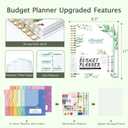 2 x Ospelelf Budget Planner - Monthly Budget Book with Expense Tracker Notebook, Undated 12 Month Bill Organizer & Finance Planner, A4 Account Book with 12 Index Pockets, Zipper Pouch, Stickers(Green)