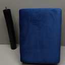 LUE BONA Small Foot Stool, Velvet Fabric Footrest Ottoman Stool with Non-Skid Plastic Legs, Rectangle Footstool Step for Couch, Desk, Office, Living Room, Navy