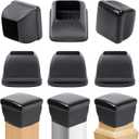 Ezprotekt 8 Pcs Chair Sliders for Carpet, Square Carpet Teflon Furniture Pads, Chair Glides for Carpet, Bar Stool Leg Protectors Caps, Furniture Sliders for Table, Chair, Sofa Legs (XL Fit: 1.5" - 2")