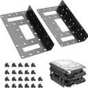 YAODHAOD 2.5" to 3.5" SSD/HDD Mounting Bracket, Up to 4 2.5 "SSDs Metal Mounting Bracket Internal Hard Drive Mounting Bracket Tray for PC/NAS/Server (2PCS)