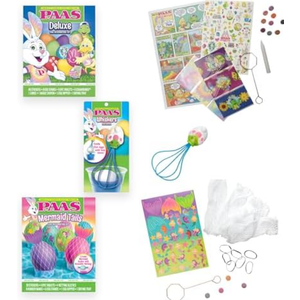 PAAS Easter Egg Decorating Bundle, Includes 1 Deluxe Kit, 1 Mermaid Tails Egg Dying Kit, and PAAS Whiskers for Easy Egg Dying, Food Safe Dye for Family Easter Activity (3 Piece Bundle)