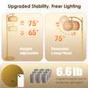 Gold Boho Rattan Floor Lamp w/Remote, Dimmable (2700K - 6000K), 2 - in - 1 Wicker & Fabric Shade, Adjustable 165-172cm for Living Room & Bedroom