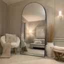 Arched Metal Oversized Full Length Mirror Wall Mirror Hanging Or Leaning With Stand