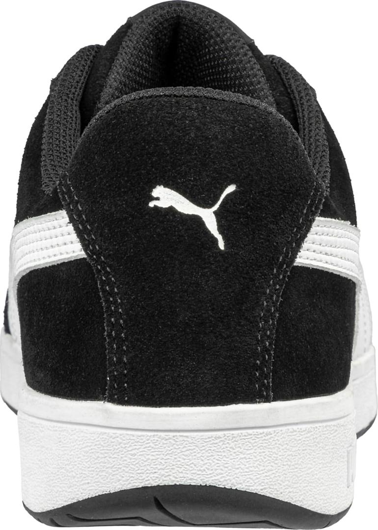 Puma Safety Iconic Suede Low Women's Safety Shoes, Composite Toe, Electrical Hazard Protection, Slip Resistant, Black/White, Size W7 (640015-07-200) (Black)