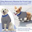 KOESON Dog Recovery Sleeve for Front Legs, Soft Pet Recovery Suit After Surgery, Adjustable Dog Leg Elbow Protector, Pet Wound Care Shirt to Stop Licking, E-Collar Cone Alternative, Grey M
