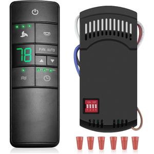 Universal Ceiling Fan Remote Control Kit Replacement for Hampton Bay Home Decorators Collection Hunter Harbor Breeze, 3-Speed Timer Light Dimmer Thermostatic Control, 2AAZPHD3/HD3 KUJCE10320/TR222A