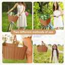 Bike Basket Front, Large Wicker Baskets for Bike, Hand-Woven Bicycle Basket with Iron Framework, Detachable Front Handlebar Bike Basket