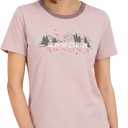 Spyder Womens Mountain Range Graphic Short Sleeve Tee T-Shirt, Pale Mauve, XL