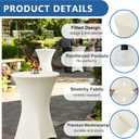 Cocktail Table Covers-Spandex Round High Top Table Cloths 8 Pack 32x43 Inch-Cream Stretch Fitted Bar Tall Tablecloth for Pub Bistro Highboy Party Event Banquet Height Folding Satnding Tables