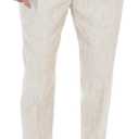 Beotyshow Mens Linen Pants Casual Elastic Waist Trousers Summer Beach Lightweight Pants (Medium, White)