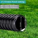 Pond Tubing ID 2" × 50ft Black Corrugated Flexible Pump Hose