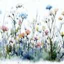 Wildflower Wallpaper Border 196x4 Inch Peel and Stick Wall Border Self Adhesive Pastel Meadow Floral Removable Vinyl Trim for Living Room Bedroom Bathroom Kitchen Cabinet Decoration