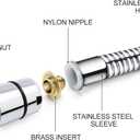 Blissland Shower Hose Extra Long 118 Inches Brushed Chrome Handheld Shower Head Hose with Brass Insert and Nut - Lightweight and Flexible