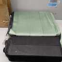 Round Storage Ottoman, 22.8" Velvet Footstool, Sage Green, 23"D x 23"W x 17"H