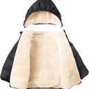 Baby Boys Thicken Winter Coat Toddler Girls Fleece Warm Hooded Jacket Clothes (Black)