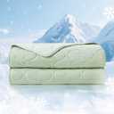 Cozy Bliss Cooling Dual-Sided Blanket for Hot Sleepers, Q-Max>0.46 Lightweight Soft Breathable Bed Blanket, Double Side Cooling Throw for Night Sweats (Sage Green, 50"x70")