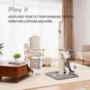 MECOOL 34 Tall Cat Scratching Post Premium Basics Kitten Scratcher Sisal Scratch Posts Trees with Hanging Ball for Indoor Cats, Gray
