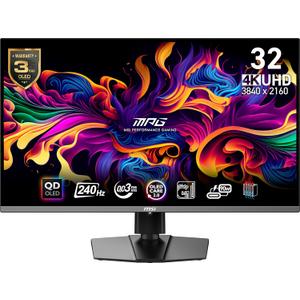 msi MPG 321URX QD-OLED, 32" 4K UHD Quantum Dot OLED Gaming Monitor, 3840 x 2160, 0.03ms, 240Hz, True Black HDR 400, 90W USB Type C, HDMI, DP Port