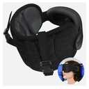 SARISUN Travel Pillows for Airplanes, Airplane Pillow for Long Flight, Airplane Head Strap with Eye Mask for Sleep, Travel Neck Pillow for Car Road Trip, 360° Support Headrest, Stop Bobblehead, Black