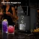 3 x Kismile Nugget Ice Maker Countertop, 33LBS/24H Ice Machine with Soft Chewable Ice, One-Click, Self-Cleaning Function, Stainless Steel Ice Maker with Indicator Lights for Home/Kitchen(Black)