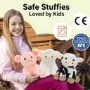 MaoGoLan 3 Pack Stuffed Farm Animals Bulk, Cute Pig Cow Sheep Stuffies Soft Plush Toys Set for Girls Gifts Easter Basket Stuffers Christmas Birthday Party Favors Decorations