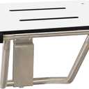 Seachrome Lift-Assist Shower Seat, Yoke-Style Bench, Wall Mount, 22" x 15", Solid White Phenolic