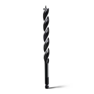 5/8" x 9" Auger Drill Bit, 3-Flute, High Carbon Steel, Self-Positioning Point, Hex Shank, For Wood, Plastic, Drywall, Composite Materials