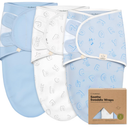 3Pack Organic Baby Swaddle Sleep Sacks  Swaddles for Newborns, Infant 03 Months, Baby Girls, Boys, Soft & Snug Newborn Sleep Sack, Nursery Swaddling Blankets (Bunnies, XS)