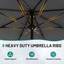 AreShark 9 FT Patio Umbrella for Outdoor, Outdoor Table Umbrella with Push Button Tilt and Crank, Outdoor Patio Umbrellas with 8 Sturdy Ribs for Market, Garden, Pool (Gray)